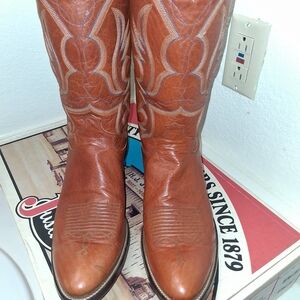 Justin Boots Tan Western Cowboy Boots
